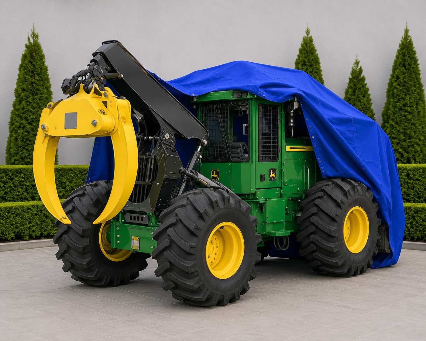 Heavy-Duty Custom Tree Harvester & Skidder Cover | Forestry Machinery Shield